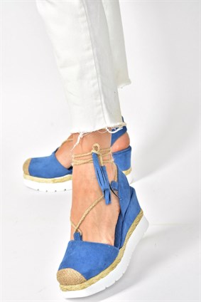 Kot Mavi Süet Dolgu Topuklu Kadın Ayakkabı M996138502