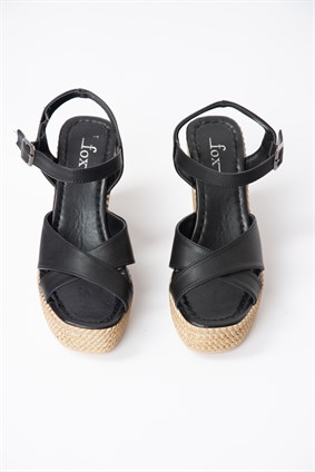 Siyah Dolgu Topuklu Kadın Ayakkabı K250053309