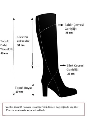 Siyah Platform Topuklu Kadın Çizme L282390109